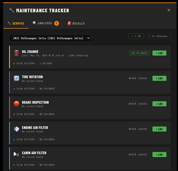 Shop Checker maintenance tracker